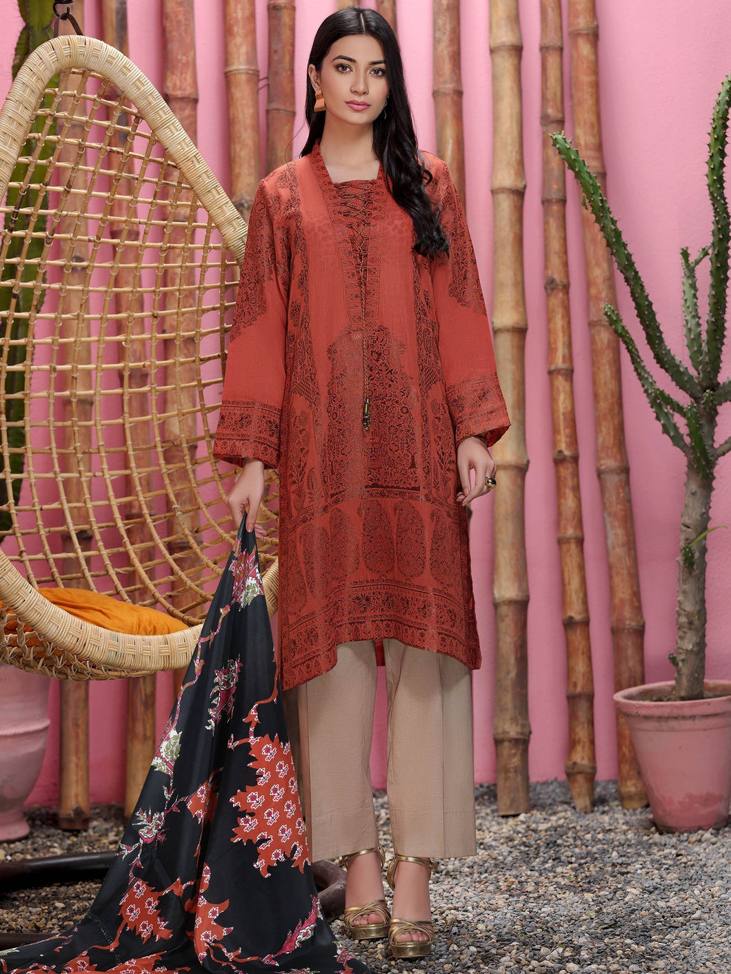 2-Pc Jacquard Suit